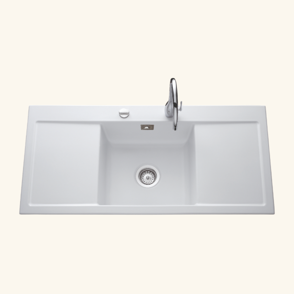 evier céramique blanc