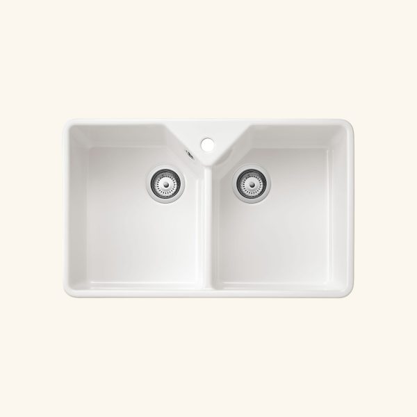 évier timbre d'office céramique blanc