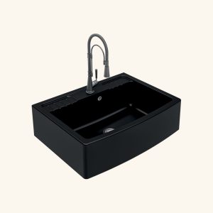 évier timbre d'office granit noir