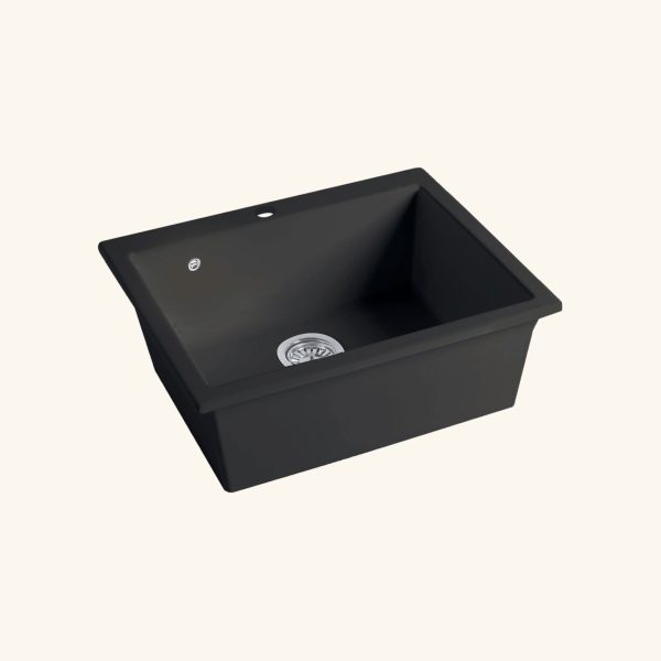 évier céramique noir mat