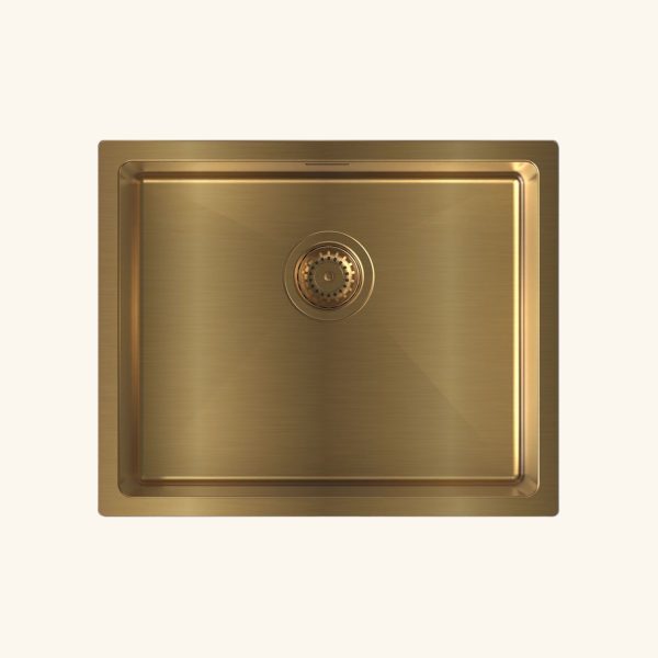 évier inox PVD doré