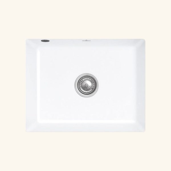 évier sous-plan céramique blanc