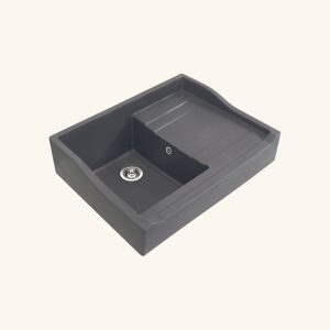 évier timbre d'office granit gris
