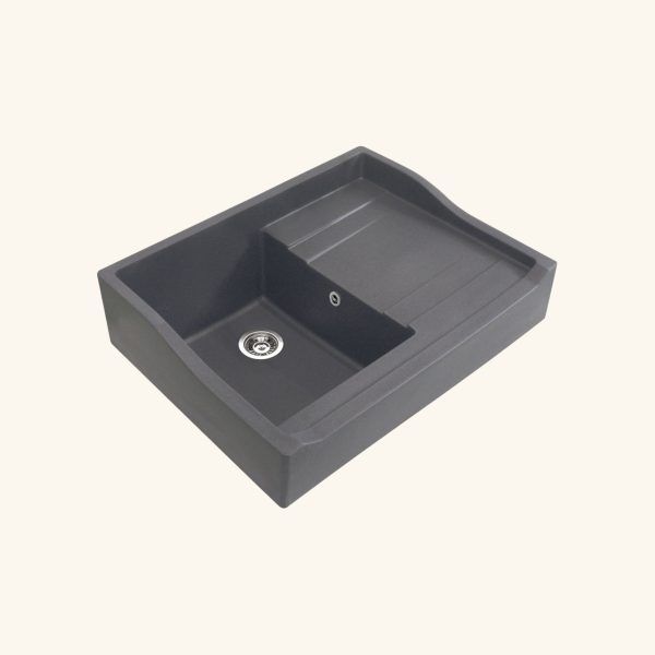 évier timbre d'office granit gris