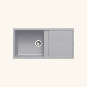 évier granit gris métal