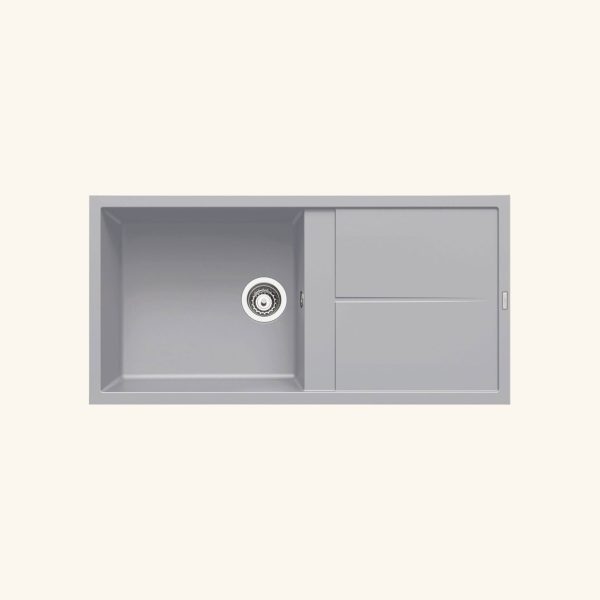 évier granit gris métal
