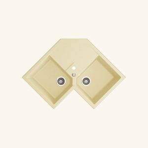 évier d'angle granit beige