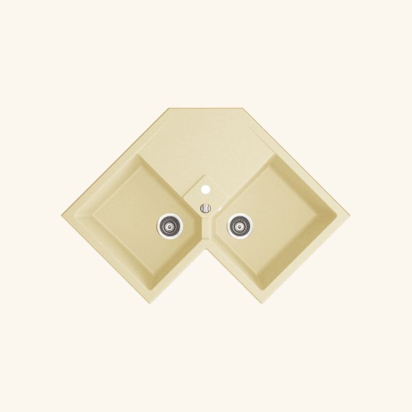 évier d'angle granit beige